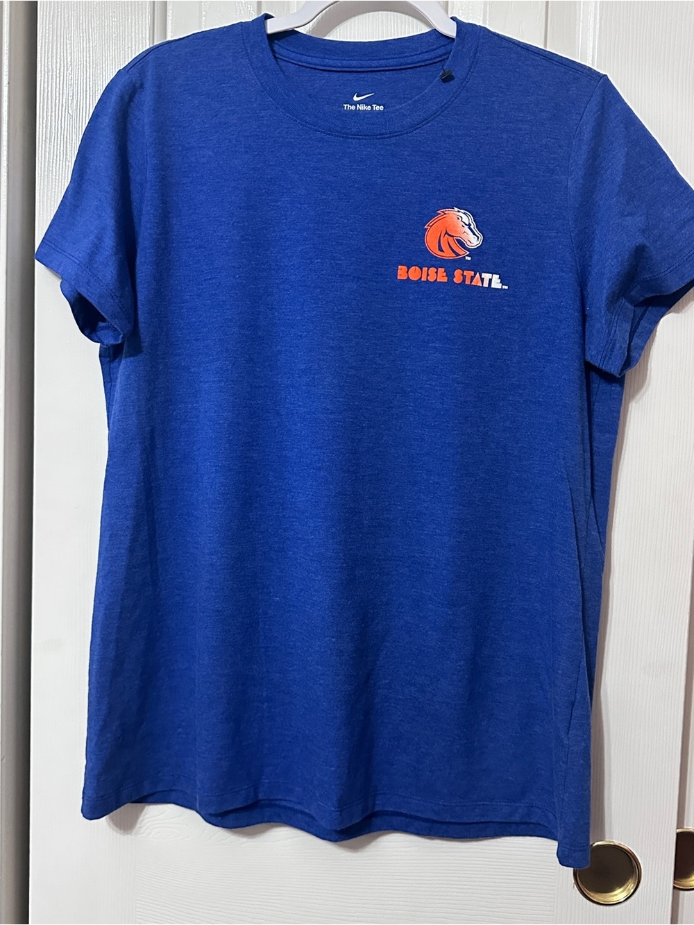 Nike Boise State Blue Short Sleeve Tee with Orange Logo